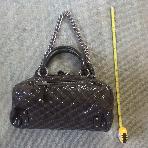 Marc Jacobs Stam Bag Gray Quilted Patent Leather - Picture 9 of 14